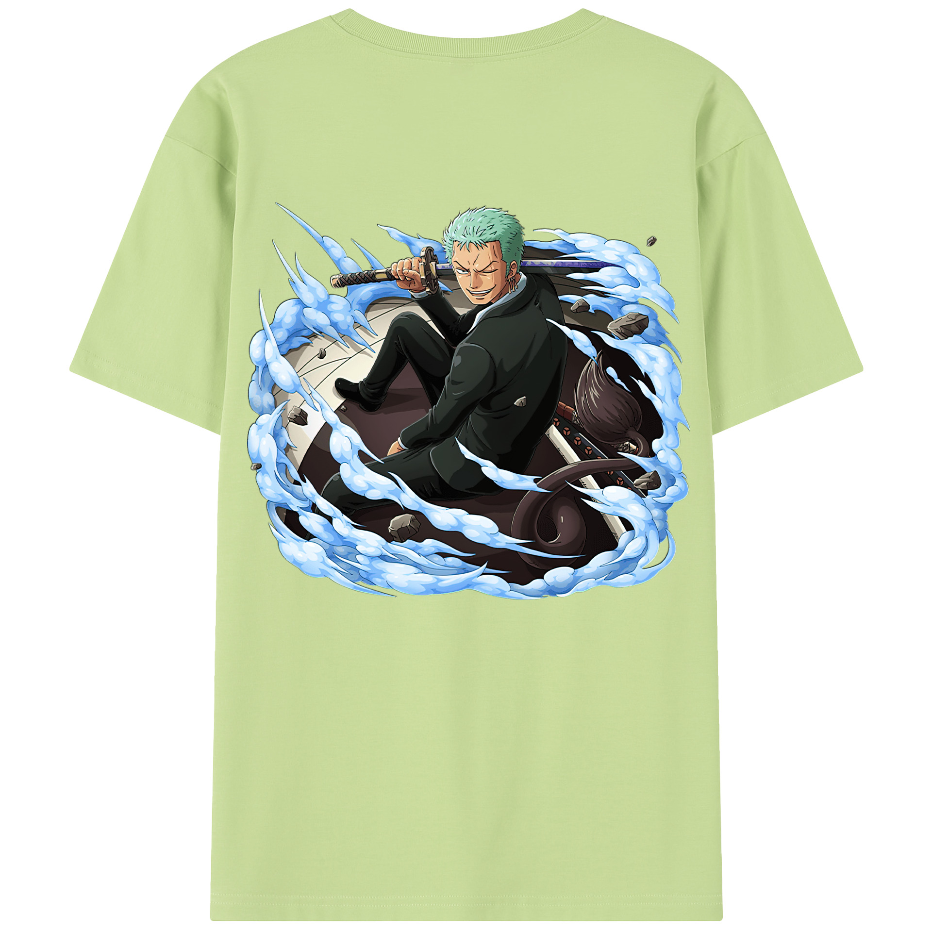 ワンピース ロロノア・ゾロ ONE PIECE Roronoa Zoro 綿100％半袖Tシャツ（背面プリント）